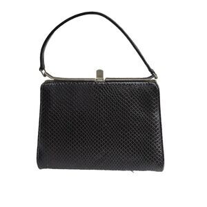 Vintage Camelot Brown Snakeskin1950's Style Handbag Purse - Brass Hardware